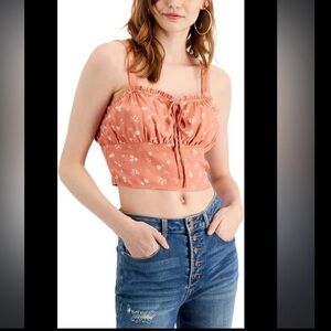 Hippie Rose crop top, Size large, new!